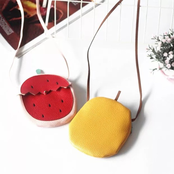 Pineapple bag kids yellow pu leather girls pouch - Picture 4 of 4